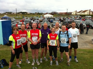 Runners line up at the start of the Northumberland Coastal Run
