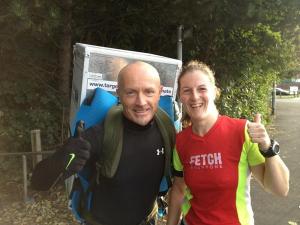 Me and Tony the Fridge on Day 20 of his Great North Run challenge